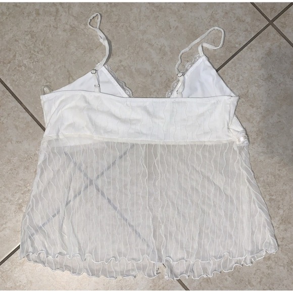 y2k blouse Frankee skylarr size XL white Open Front 0047 - Picture 2 of 3